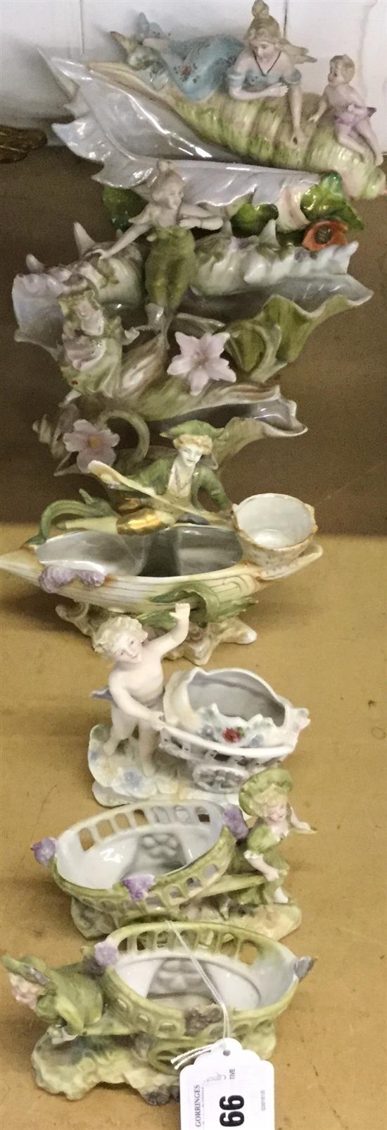 Collection of figurative centre pieces etc